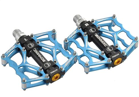 Bike Pedals 9/16" Skull Pattern Mountain Bike Pedals Sealed Bearing Bicycle Pedals Aluminum Alloy Flat Road Bike Pedals in Saudi Arabia