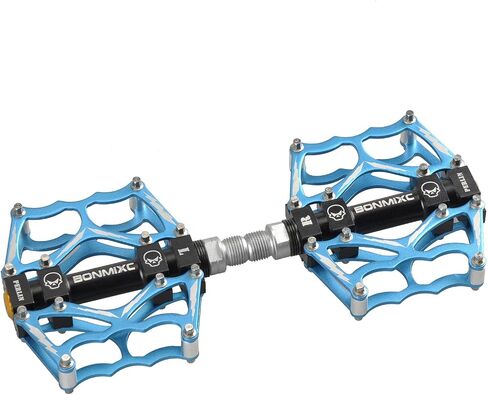 Bike Pedals 9/16" Skull Pattern Mountain Bike Pedals Sealed Bearing Bicycle Pedals Aluminum Alloy Flat Road Bike Pedals in Saudi Arabia