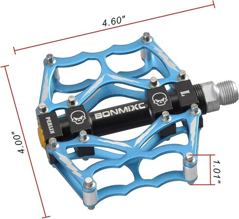 Bike Pedals 9/16" Skull Pattern Mountain Bike Pedals Sealed Bearing Bicycle Pedals Aluminum Alloy Flat Road Bike Pedals in Saudi Arabia