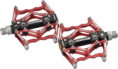 Bike Pedals 9/16" Skull Pattern Mountain Bike Pedals Sealed Bearing Bicycle Pedals Aluminum Alloy Flat Road Bike Pedals in Saudi Arabia