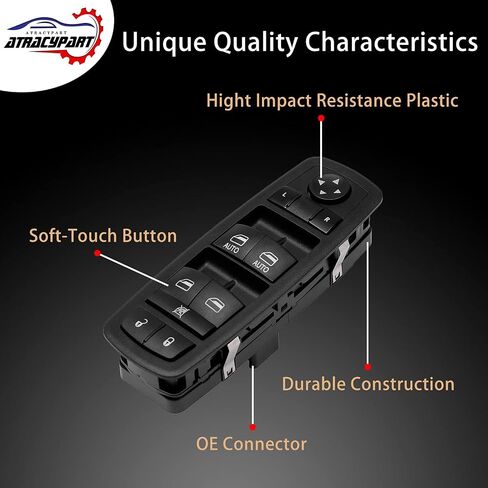 Master Power Window Switch | 3 PINS + 0 PINS Check Required | Replacement for 2012 – 2017 Dodge Grand Caravan, Chrysler Town & Country | Replaces# 68110871AA, 04602535AI in Saudi Arabia