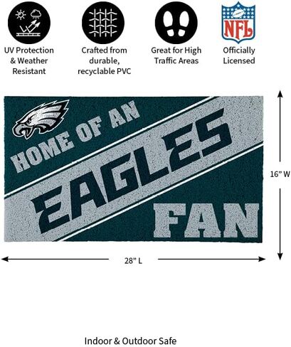 Philadelphia Eagles, Officially Licensed Door Mat 28 x 16 Inches Indoor Outdoor Sports Fan Rug in Kuwait