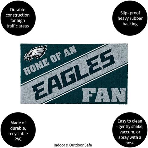 Philadelphia Eagles, Officially Licensed Door Mat 28 x 16 Inches Indoor Outdoor Sports Fan Rug in Kuwait