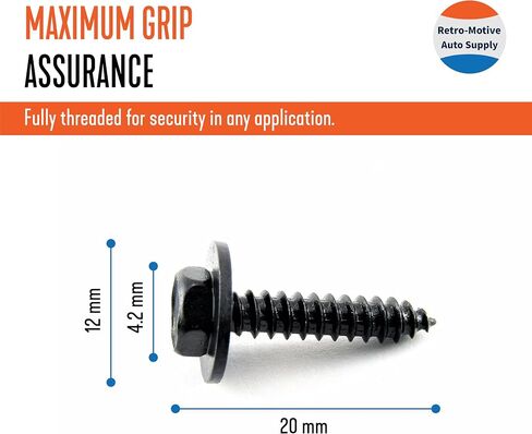 Black Hex Head Trim Screws- M4.2mm x 16mm Long- 7mm Hex- Qty.25- #1958 in Saudi Arabia