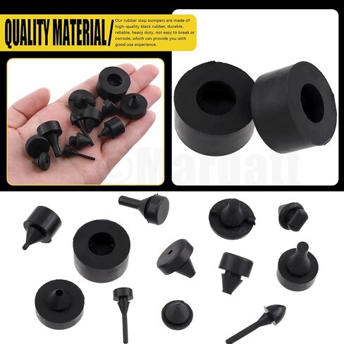 160Pcs Universal Black Rubber Bumper Guard Assortment Set, Trailer Fender Ramp Door Gas Tank Retainer Hood Side Bumper Compatible with GM Chrysler Ford in Saudi Arabia