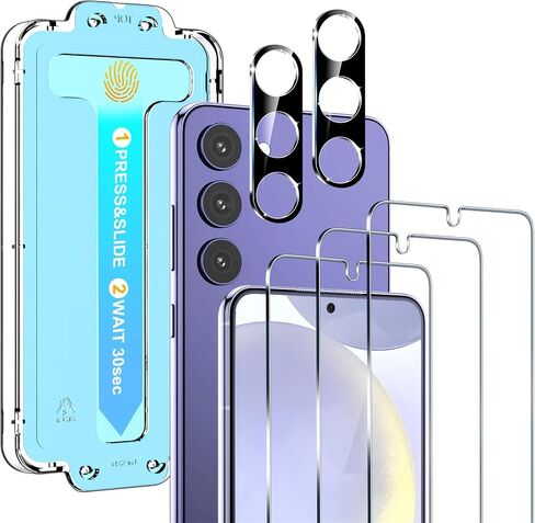 letosan [3+2 Pack] for Samsung Galaxy S24 Plus Screen Protector, 9H Tempered Glass, Auto Alignment Kit, Plussonic Fingerprint Support, Case Friendly for Samsung S24 Plus Glass Screen Protector 5G in Saudi Arabia