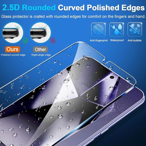 letosan [3+2 Pack] for Samsung Galaxy S24 Plus Screen Protector, 9H Tempered Glass, Auto Alignment Kit, Plussonic Fingerprint Support, Case Friendly for Samsung S24 Plus Glass Screen Protector 5G in Saudi Arabia