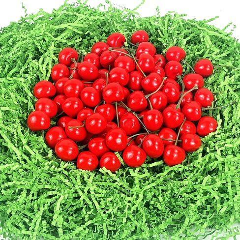 100pcs Fake Red Cherries Fruit Cherry for Faux Sundae and Cupcakes, Artificial Lifelike Cherries Fruit for Party Wedding Christmas Decoration in Kuwait