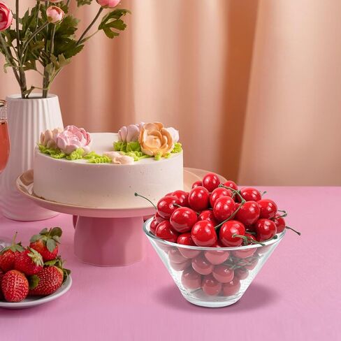 100pcs Fake Red Cherries Fruit Cherry for Faux Sundae and Cupcakes, Artificial Lifelike Cherries Fruit for Party Wedding Christmas Decoration in Kuwait