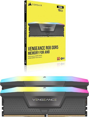 CORSAIR VENGEANCE RGB DDR5 RAM 32GB (2x16GB) 5600MHz CL40 AMD EXPO iCUE Compatible Computer Memory - Gray (CMH32GX5M2B5600Z40) in Saudi Arabia