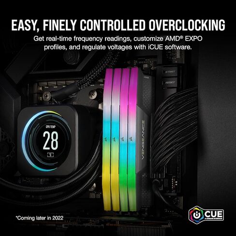 CORSAIR VENGEANCE RGB DDR5 RAM 32GB (2x16GB) 5600MHz CL40 AMD EXPO iCUE Compatible Computer Memory - Gray (CMH32GX5M2B5600Z40) in Saudi Arabia