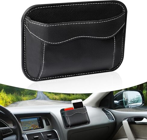 2023 حشو فجوات مقعد السيارة الجديد، منظم مقعد السيارة الجلدي، صندوق تخزين السيارة الفاخر للنساء والرجال، يمكنه تخزين الهواتف المحمولة والبطاقات والمحافظ والمفاتيح (أسود، عبوة واحدة) in Kuwait