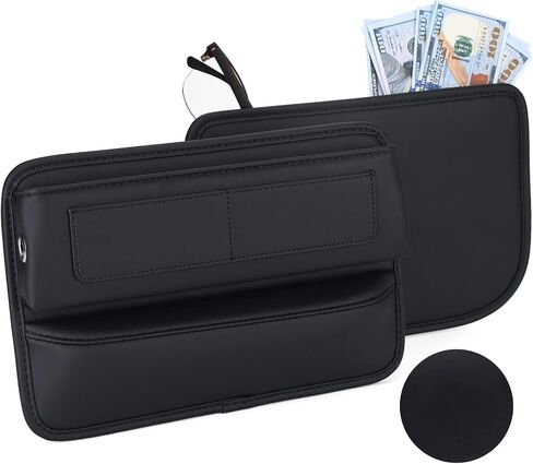 Car Seat Gap Filler Organizer, Multifunctional Leather Car Seat Storage Organizer Between Seats Car Accessories Console Side Storage-Front Seat Gap Organizer for Phones, Glasses, Keys, Cards (1 Pack) in Saudi Arabia