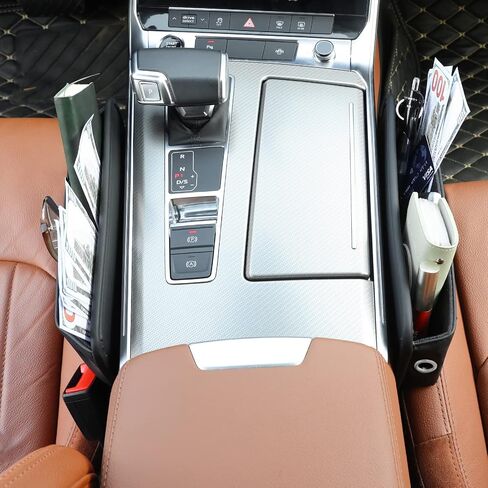 Car Seat Gap Filler Organizer, Multifunctional Leather Car Seat Storage Organizer Between Seats Car Accessories Console Side Storage-Front Seat Gap Organizer for Phones, Glasses, Keys, Cards (1 Pack) in Saudi Arabia