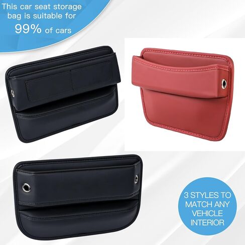Car Seat Gap Filler Organizer, Multifunctional Leather Car Seat Storage Organizer Between Seats Car Accessories Console Side Storage-Front Seat Gap Organizer for Phones, Glasses, Keys, Cards (1 Pack) in Saudi Arabia