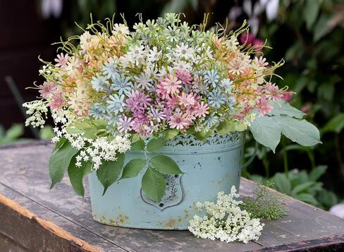 ZIFTY 9 قطع زهور برية صناعية زهور الربيع في الهواء الطلق باقة ديزي وهمية حزمة زهور مقاومة للأشعة فوق البنفسجية ديكور حريري ملون زهور برية نباتات صناعية بالجملة لتزيين ديكور المنزل in Kuwait