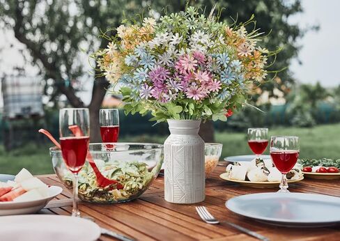 ZIFTY 9 قطع زهور برية صناعية زهور الربيع في الهواء الطلق باقة ديزي وهمية حزمة زهور مقاومة للأشعة فوق البنفسجية ديكور حريري ملون زهور برية نباتات صناعية بالجملة لتزيين ديكور المنزل in Kuwait