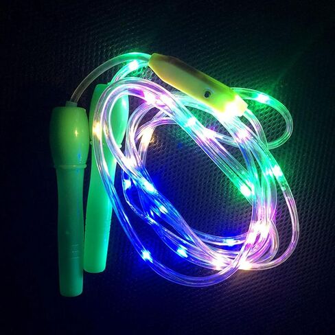 3 قطع من حبال القفز، حبل قفز مضيء LED، حبل قفز ملون وامض، حبال قفز قابلة للتعديل للفتيات والأولاد للياقة البدنية، حبل قفز للشباب، حبل قفز متوهج in Saudi Arabia