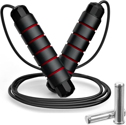 Jump Ropes for Fitness Men and Women – Adjustable Jump Rope Home Workout Equipment for Full Body Exercising – Durable Jumping Rope for Gym, Home, Office – Comfortable Grip Speed Rope in Saudi Arabia