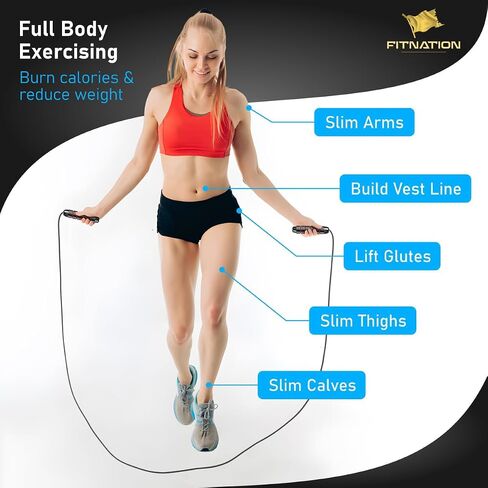 Jump Ropes for Fitness Men and Women – Adjustable Jump Rope Home Workout Equipment for Full Body Exercising – Durable Jumping Rope for Gym, Home, Office – Comfortable Grip Speed Rope in Saudi Arabia