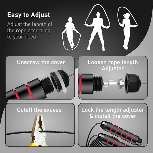 Jump Ropes for Fitness Men and Women – Adjustable Jump Rope Home Workout Equipment for Full Body Exercising – Durable Jumping Rope for Gym, Home, Office – Comfortable Grip Speed Rope in Saudi Arabia
