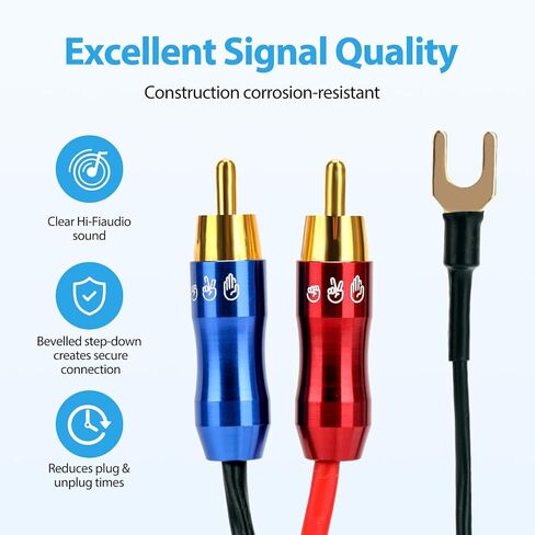 FO-I RCA Cable with Ground Wire, Dual RCA to Dual RCA with Ground Wire Stereo Interconnect Cable. FO-I (3M(9.84ft)) in Saudi Arabia