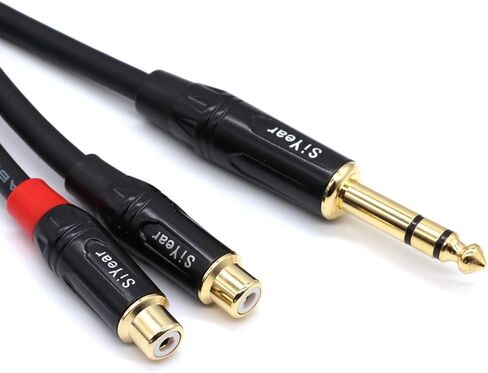 كابل SiYear Dual RCA إلى 1/4 بوصة، 6.35 مم (1/4 بوصة) ذكر ستيريو إلى 2RCA أنثى Y كابل محول مقسم (5 أقدام) in Kuwait