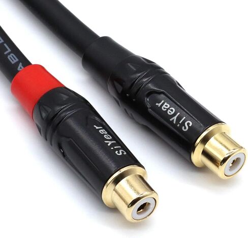 كابل SiYear Dual RCA إلى 1/4 بوصة، 6.35 مم (1/4 بوصة) ذكر ستيريو إلى 2RCA أنثى Y كابل محول مقسم (5 أقدام) in Kuwait
