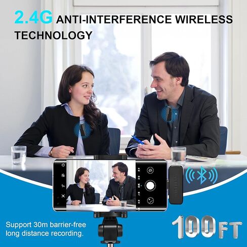 Wireless Lavalier Microphone for iPhone with Charging Case, Mini Microphone/Mic with Noise Reduction, Clip on Wireless Microphone iPhone Microphone for Video Recording,Interview,YouTube,Tiktok,Vlog in Saudi Arabia