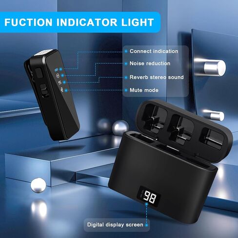 Wireless Lavalier Microphone for iPhone with Charging Case, Mini Microphone/Mic with Noise Reduction, Clip on Wireless Microphone iPhone Microphone for Video Recording,Interview,YouTube,Tiktok,Vlog in Saudi Arabia