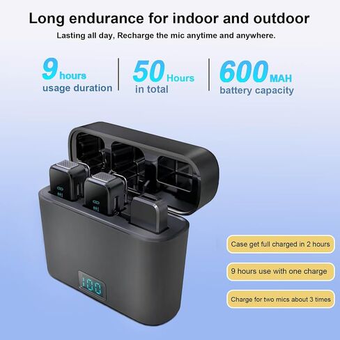 Wireless Lavalier Microphone for iPhone with Charging Case, Mini Microphone/Mic with Noise Reduction, Clip on Wireless Microphone iPhone Microphone for Video Recording,Interview,YouTube,Tiktok,Vlog in Saudi Arabia