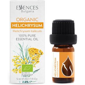 Organic Helichrysum Essential Oil 1/6 Fl Oz | 5ml | Helichrysum italicum | 100% Pure and Natural | Undiluted | Therapeutic Grade | Family Owned Farm | Steam-Distilled | Non-GMO