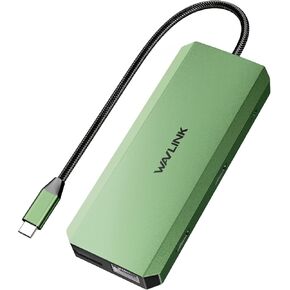 ويفلينك قاعدة شحن USB C 12 في 1، محول ثلاثي المنافذ متعدد المنافذ مع HDMI، منفذ عرض، VGA، ايثرنت، USB-C 100 واط PD3.0، USB3.0، USB2.0، قارئ بطاقات SD/TF، صوت- UMD03