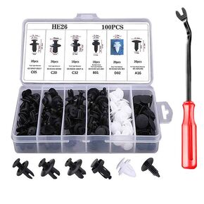 ZMSHANGMAO-100PCS Car Clips,Plastic Rivets,6 Popular Sizes of Car Body Fixed Clip Bumpers,and Replacement Parts of Fenders are Applicable to Most Models