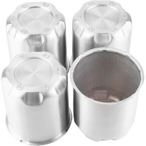 4Pcs 4.25 inch Wheel Center Caps Aluminum Rivet Design Fit 4.25" Center Bore Truck Trailer RV SUV Wheels Rims, Silver Push Through Hub Covers