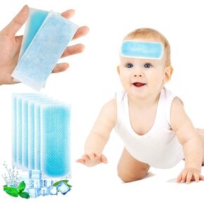 20 Sheets Cooling Patches for Fever Discomfort, Cooling Fever Reducer, Cooling Fever Relief Patches, Headache Pain Reducer for Kids, Adult