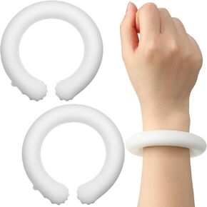 2 Pcs Wrist Cooling Tube Hand Cooling Wristband Reusable Ice Wrist Cooler Wearable Tube Ice Bracelet Gel for Hot Weather Summer Outdoor Indoor Heat Dissipation(White)