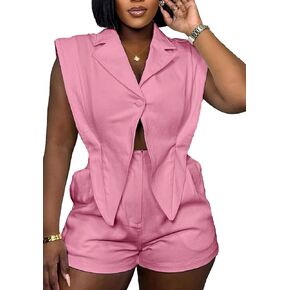 Tbahhir Women Sleeveless Romper Shorts Dressy V Neck Elastic Waist Rompers Short Jumpsuits with Pockets Business Casual