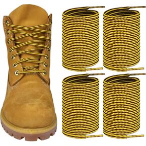 2 Pairs Boots Shoe Laces for Timberland Work Hiking Hunting Round Replacement Shoelaces