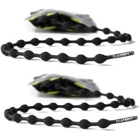 Caterpy Run - The Ultimate Listim No Tie Tie -Tie للبالغين والأطفال - Jaguar Black & Jaguar Black - Standard: 30in / 75cm & small: 20in / 50cm