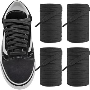 2 Pairs Casual Shoe Laces for Vans Canvas Shoes, 5/16"(8mm) Athletic Cotton Shoelaces Replacesment Strings