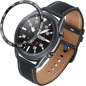 Baihui Compatible with Galaxy Watch 3 45mm Bezel/Galaxy Watch 4 Classic 46mm Bezel, Stainless Steel Bezel Loop Adhesive Cover Anti Scratch Bezel Protector Decorative Watch Dial Accessories - Silver