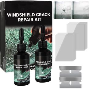 Upgraded Windshield Crack Repair Kit - Essential Automotive Tool for Effective Glass Repair of Chips & Cracks - Includes 2 Sets of High-Performance Repair Liquid 2025