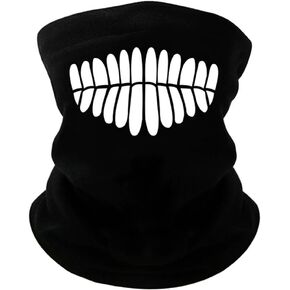 Ken Takakura Okarun in Turbo Granny Form Cosplay Mask Black Warm Soft Scarf Half Face White Teeth Masque Costume Accessory Adult Unisex for Party Halloween Christmas