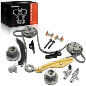 A-Premium 21-PC Engine Timing Chain Kit with VVT Sprocket Compatible with Ford & Lincoln Cars - F150, Explorer, Edge, Transit-150, Transit-250, Transit-350, Mustang, Taurus, Flex, MKZ, MKX, MKS - 3.7L