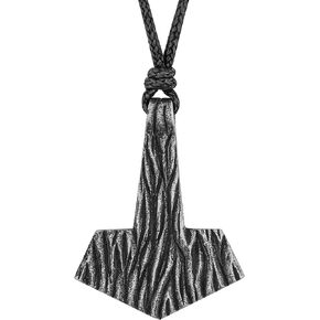 HAQUIL Viking Mjolnir Necklace, Antique Thor Hammer Amulet Pendant, Wheat Chain, Viking Jewelry Gift for Men and Women