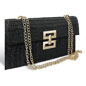حقيبة قش Crossbody للنساء مصممة الصيف في المساء حقيبة يدوية غير رسمية كيس الكتف القش