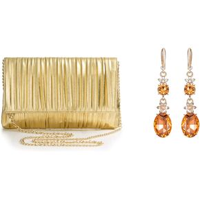 BABEYOND Clutch Purses for Women Evening Bag Pleated Flap Clutch for Formal Party Cocktail Prom Wedding Handbags 1920s Flapper Art Deco Gatsby Earrings 20s Flapper Gatsby Accessories
