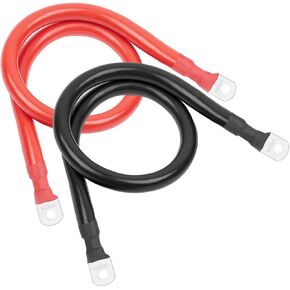 4 AWG Battery Cable with Terminals, ISELECTOR Battery Inverter Cable with 5/16" Terminal Lugs Both Ends,4 Gauge Wire Inverter Wire Terminal Cables for Solar, Truck,RV,Boat(2Ft, 1 Positive&1 Negative)