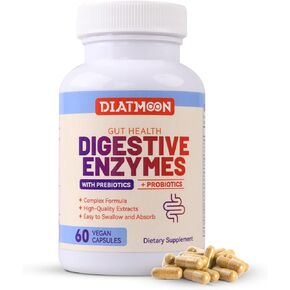 Digestive Enzymes, Digestive Enzymes with Probiotics and Prebiotics, Multi Enzymes, 60 Count Capsules